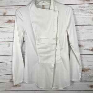 ANTHROPOLOGIE BAILEY 44 PLEATED WHITE SHIRT XS